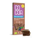 Áfonyás csokoládé acerola C-vitaminnal, hozzáadott cukor nélkül bio 40 g - COCOA