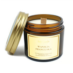 Francia vanília illatú szója gyertya fa kanóccal, 120 ml – Your Candle