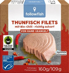 Bonito tonhal MSC fair trade filé bio napraforgóolajban chilivel 160 g (109 g) - Followfood
