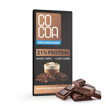 Latte ízű WPC fehérjés tejcsokoládé, hozzáadott cukor nélkül, 65 g – Cocoa