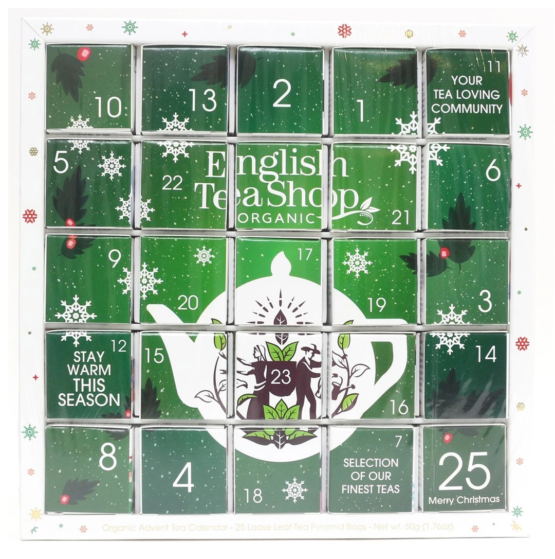 Adventi naptár zöld tea készlet (25x2) BIO 50g ENGLISH TEA SHOP Najniższa cena, opinie Sklep