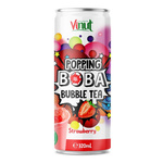 Popping Boba Bubble Tea teaital pattanó gyöngyökkel és eperlével 320 ml – Vinut